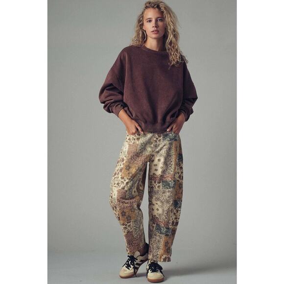 Urban Daizy Boho Patchwork Wide Leg Barrel Pants - Picture 6 of 9